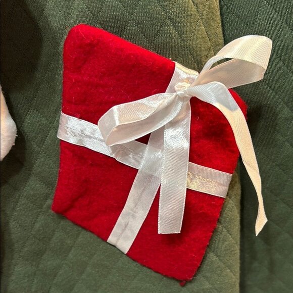 3D Ugly Christmas Sweater Santa Reindeer Gifts Unisex XL Olive Green Upcycle - Picture 4 of 10